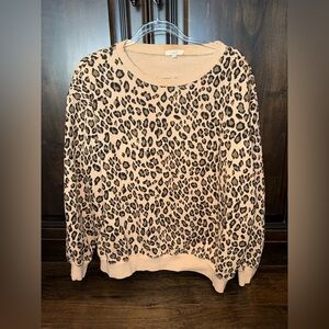 Easel Leopard Print Top - Tan and Black